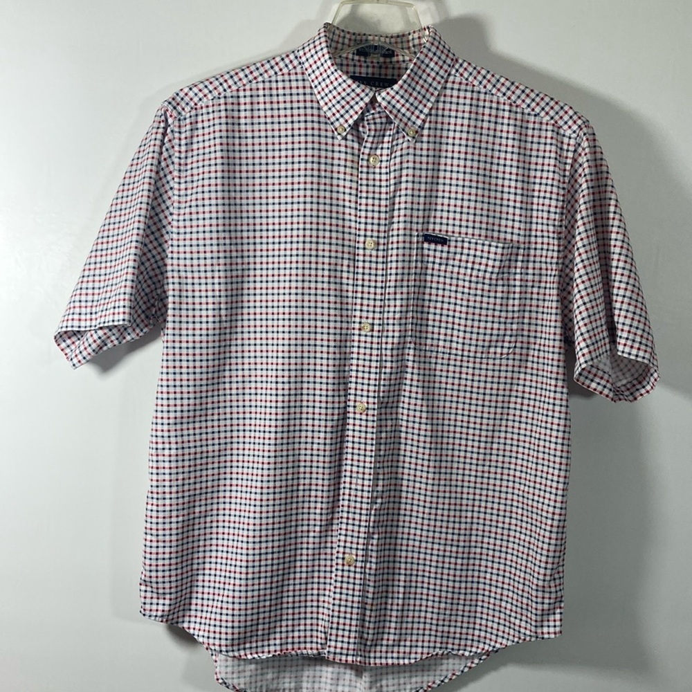 Ivy Crew Shirt Men Size L  Red White & Blue(Navy) Wrinkle Resistant 100% Cotton